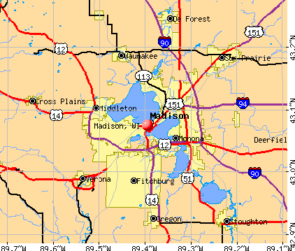 Madison, WI map