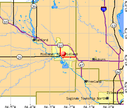 Midland, MI map