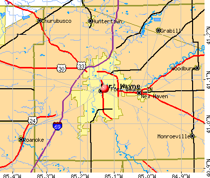 Fort Wayne, IN map