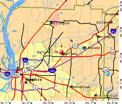 Bartlett, TN map