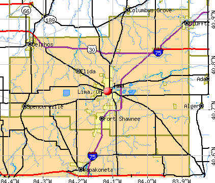 Lima, OH map