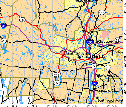 Westfield, MA map