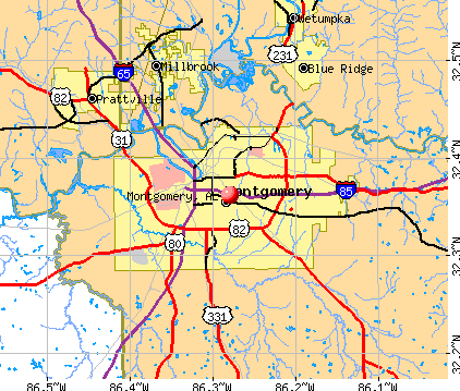 Montgomery, AL map