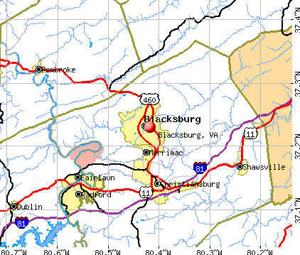 Blacksburg, VA map