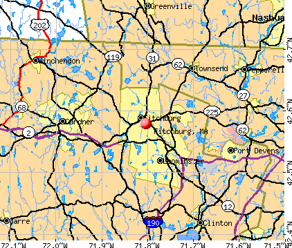 Fitchburg, MA map