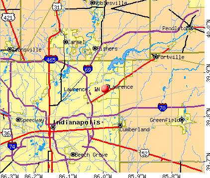 Lawrence, IN map