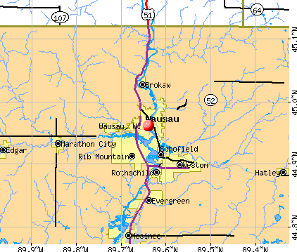 Wausau, WI map