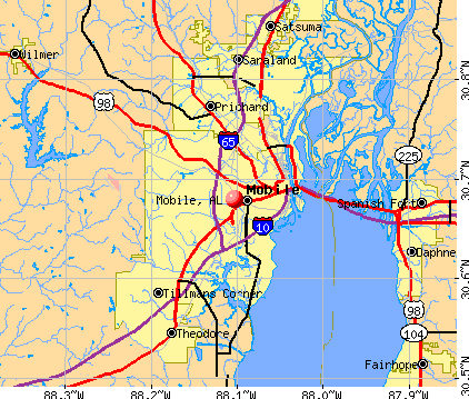 City Of Mobile Maps Mobile, Alabama (Al) Profile: Population, Maps, Real Estate, Averages,  Homes, Statistics, Relocation, Travel, Jobs, Hospitals, Schools, Crime,  Moving, Houses, News, Sex Offenders