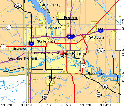 Des Moines, IA map