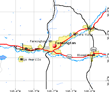 Farmington, NM map