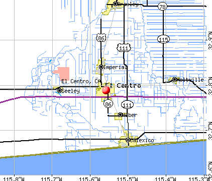 El Centro, CA map