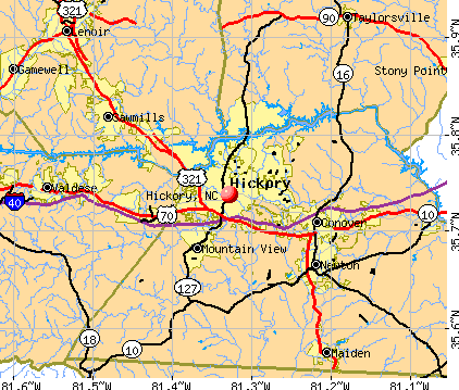 Hickory, NC map