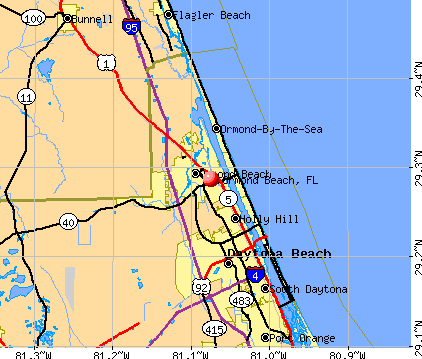 Ormond Beach, FL map