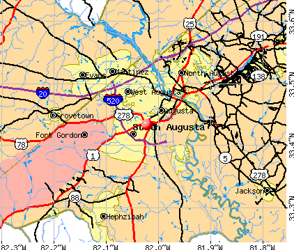 Augusta-Richmond County, GA map