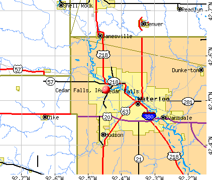 Cedar Falls, IA map