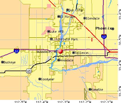 Avondale, AZ map
