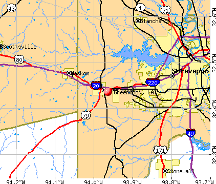 Greenwood, LA map