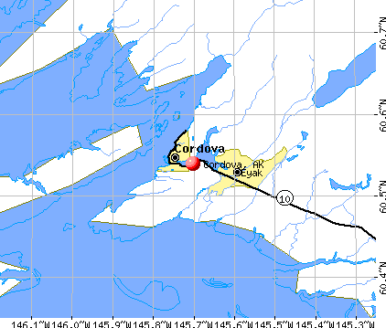Cordova, AK map