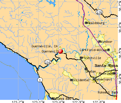 Guerneville, CA map