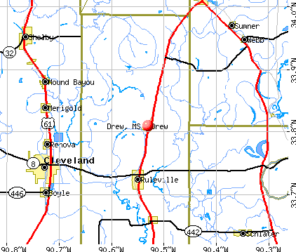Drew, MS map