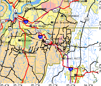 Ringgold, GA map