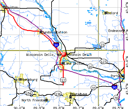 Wisconsin Dells, WI map