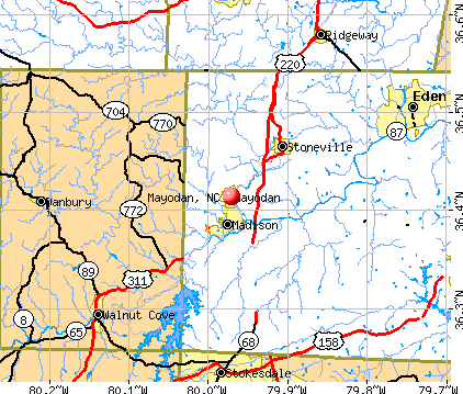 Mayodan, NC map