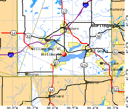 Williams Bay, WI map