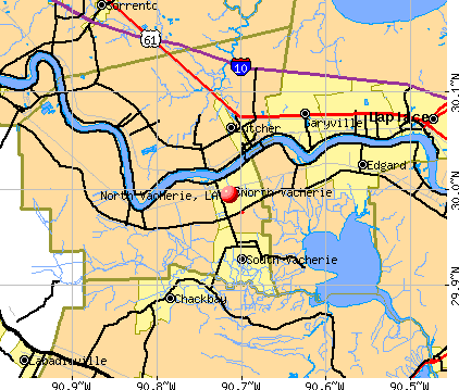 North Vacherie, LA map