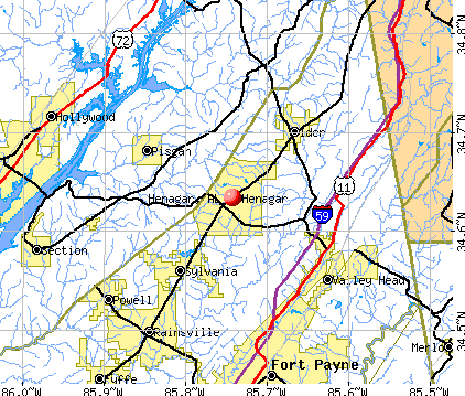 Henagar, AL map
