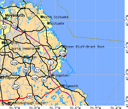 Green Harbor-Cedar Crest, MA map