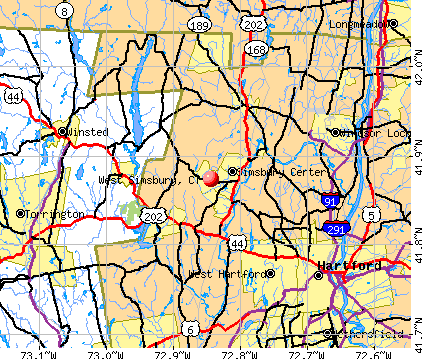 West Simsbury, CT map