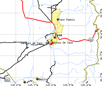 Ranchos de Taos, NM map