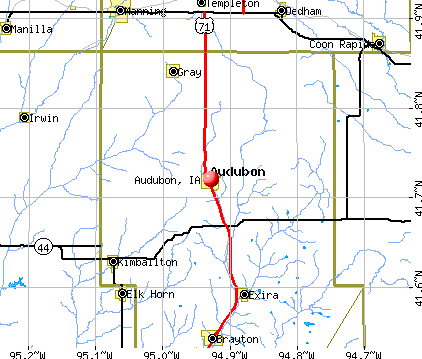 Audubon, IA map