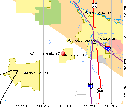 Valencia West, AZ map