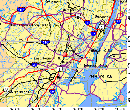 East Newark, NJ map
