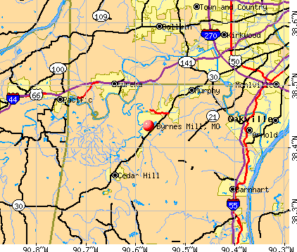 Byrnes Mill, MO map