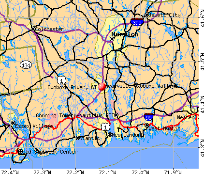Oxoboxo River, CT map