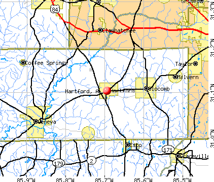 Hartford, AL map