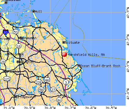 Marshfield Hills, MA map