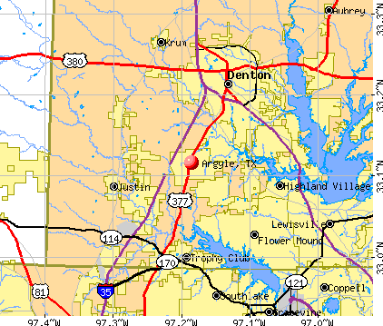 Argyle, TX map