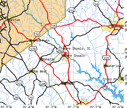 Ware Shoals, SC map