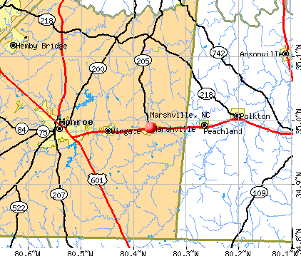Marshville, NC map