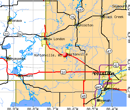 Hortonville, WI map