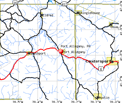 Port Allegany, PA map