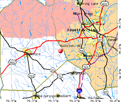 Rockfish, NC map