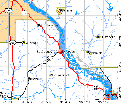 Bellevue, IA map