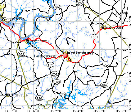 Hardinsburg, KY map