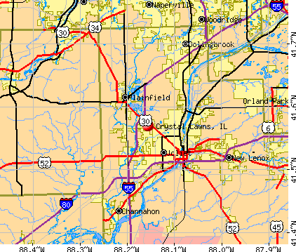 Crystal Lawns, IL map