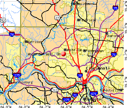 White Oak West, OH map